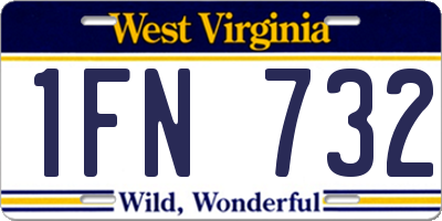 WV license plate 1FN732