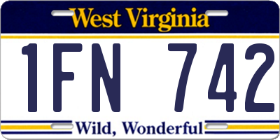 WV license plate 1FN742