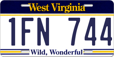 WV license plate 1FN744