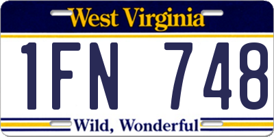 WV license plate 1FN748