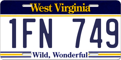 WV license plate 1FN749