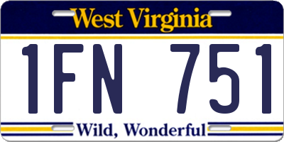 WV license plate 1FN751