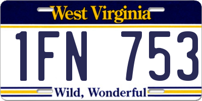 WV license plate 1FN753