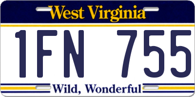 WV license plate 1FN755
