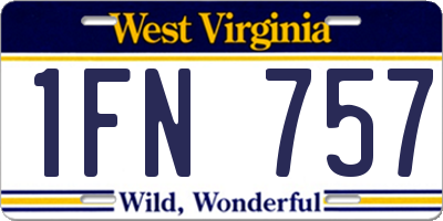 WV license plate 1FN757