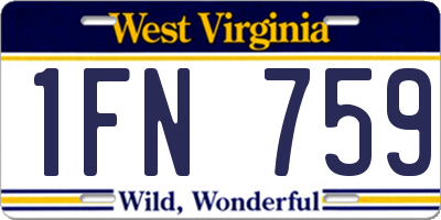 WV license plate 1FN759