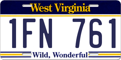 WV license plate 1FN761