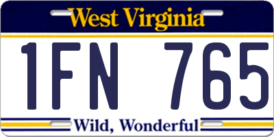 WV license plate 1FN765