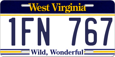 WV license plate 1FN767