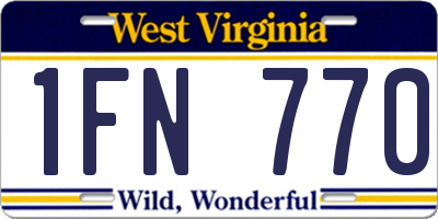 WV license plate 1FN770