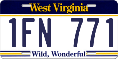 WV license plate 1FN771