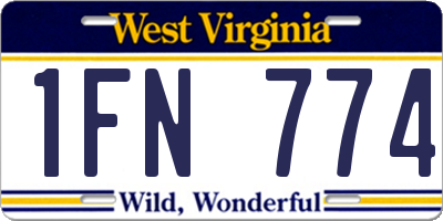 WV license plate 1FN774