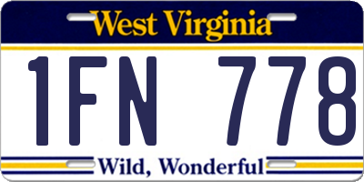 WV license plate 1FN778