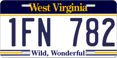 WV license plate 1FN782