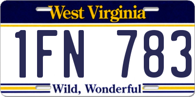WV license plate 1FN783