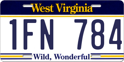 WV license plate 1FN784