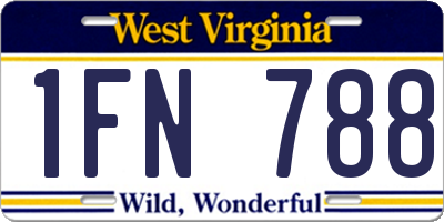 WV license plate 1FN788