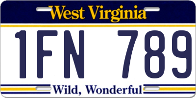 WV license plate 1FN789