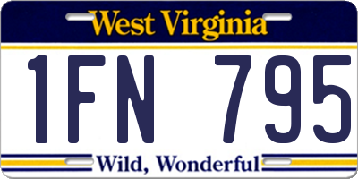 WV license plate 1FN795
