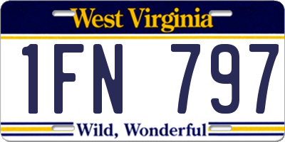 WV license plate 1FN797