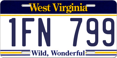 WV license plate 1FN799
