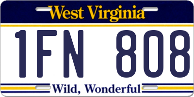 WV license plate 1FN808