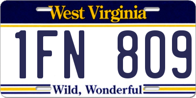 WV license plate 1FN809
