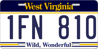 WV license plate 1FN810