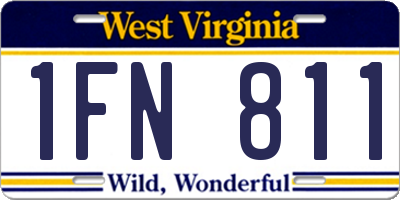 WV license plate 1FN811
