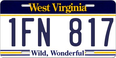 WV license plate 1FN817