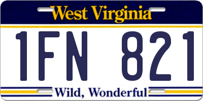 WV license plate 1FN821