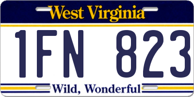 WV license plate 1FN823