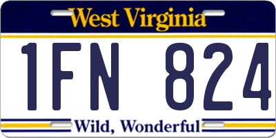 WV license plate 1FN824