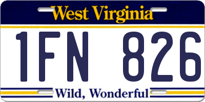 WV license plate 1FN826