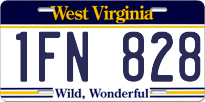WV license plate 1FN828