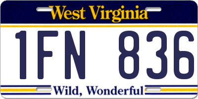 WV license plate 1FN836