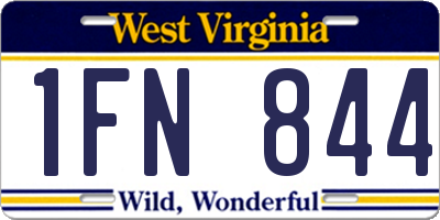 WV license plate 1FN844