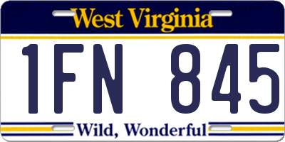 WV license plate 1FN845