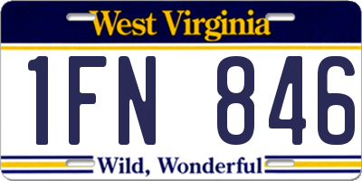 WV license plate 1FN846