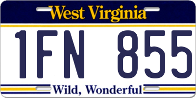 WV license plate 1FN855