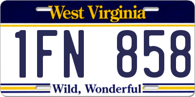 WV license plate 1FN858