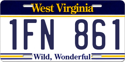 WV license plate 1FN861