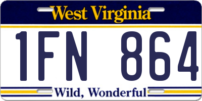WV license plate 1FN864