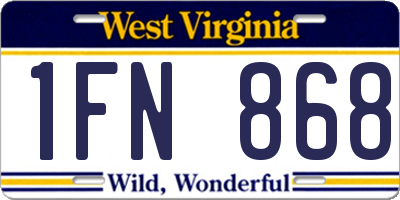 WV license plate 1FN868