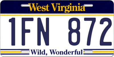 WV license plate 1FN872