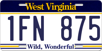 WV license plate 1FN875