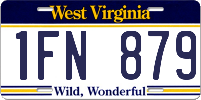 WV license plate 1FN879