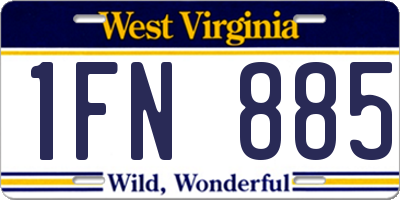 WV license plate 1FN885