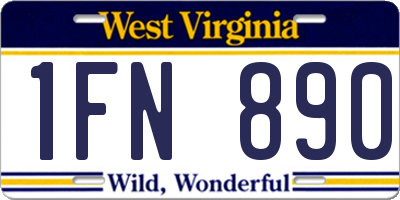 WV license plate 1FN890