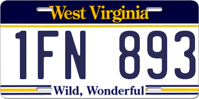 WV license plate 1FN893